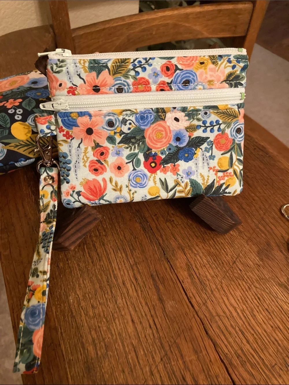 Makeup/Cosmetic Bag & Double Zip Wristlet Wallet Rifle Paper Co Bundle NWOT
